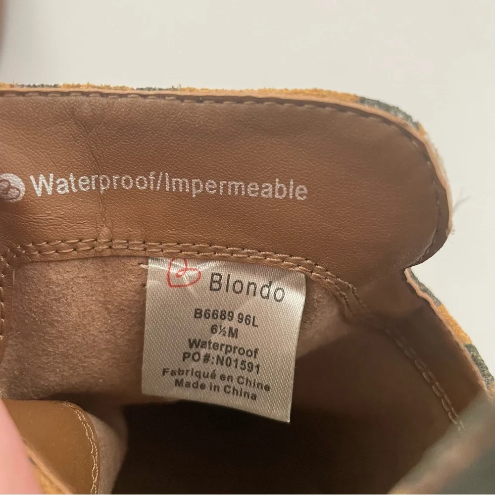 Blondo De Na Leopard Print Waterproof Leather Ankle Booties Heel Women’s 6.5 - Picture 8 of 9